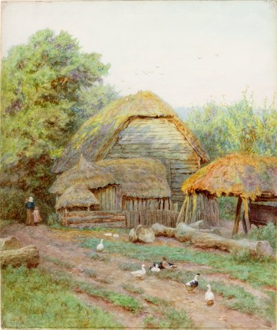 Auf einem Bauernhof in Berkshire von Helen Allingham